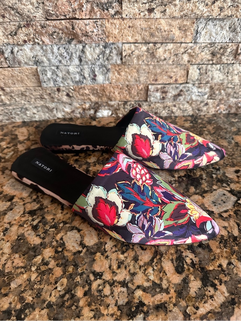 NATOR Floral Print Mule Slippers Multi